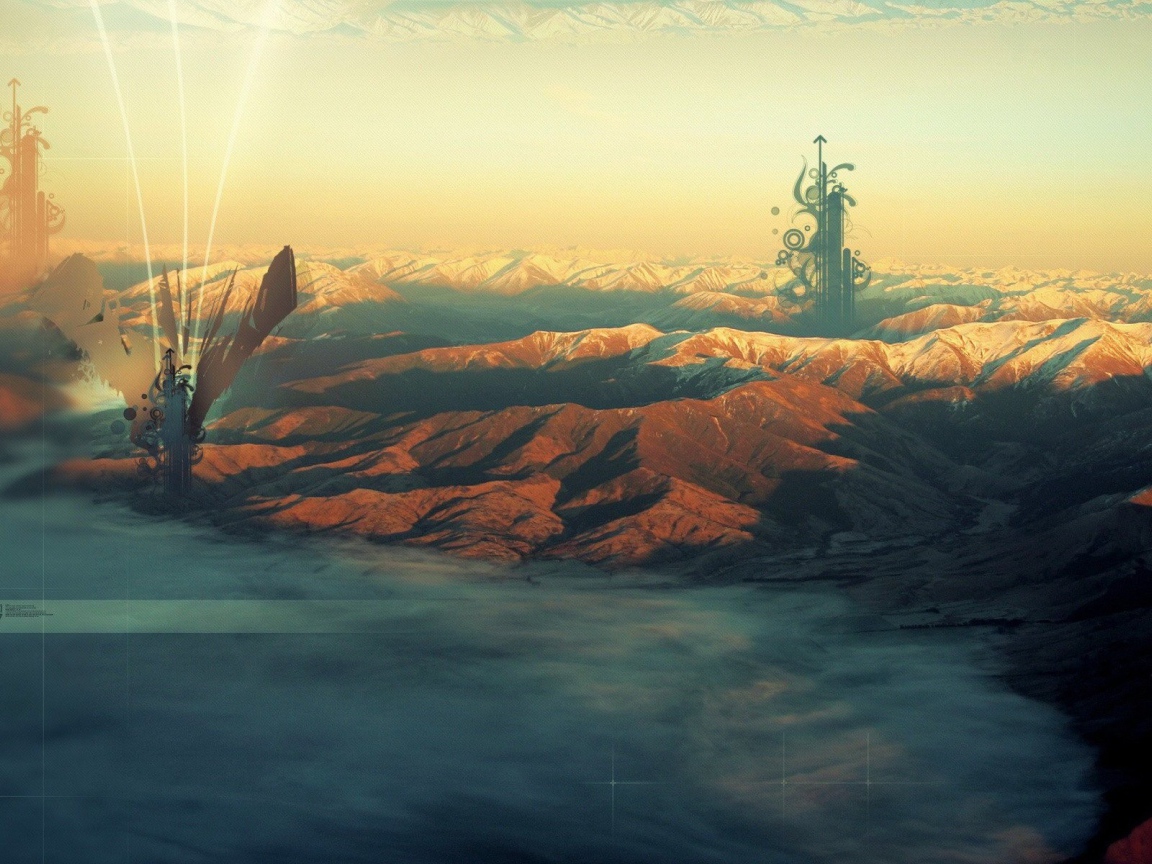 Абстрактные рисунки в горах