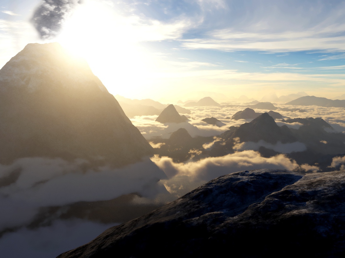 Вулкан в облаках