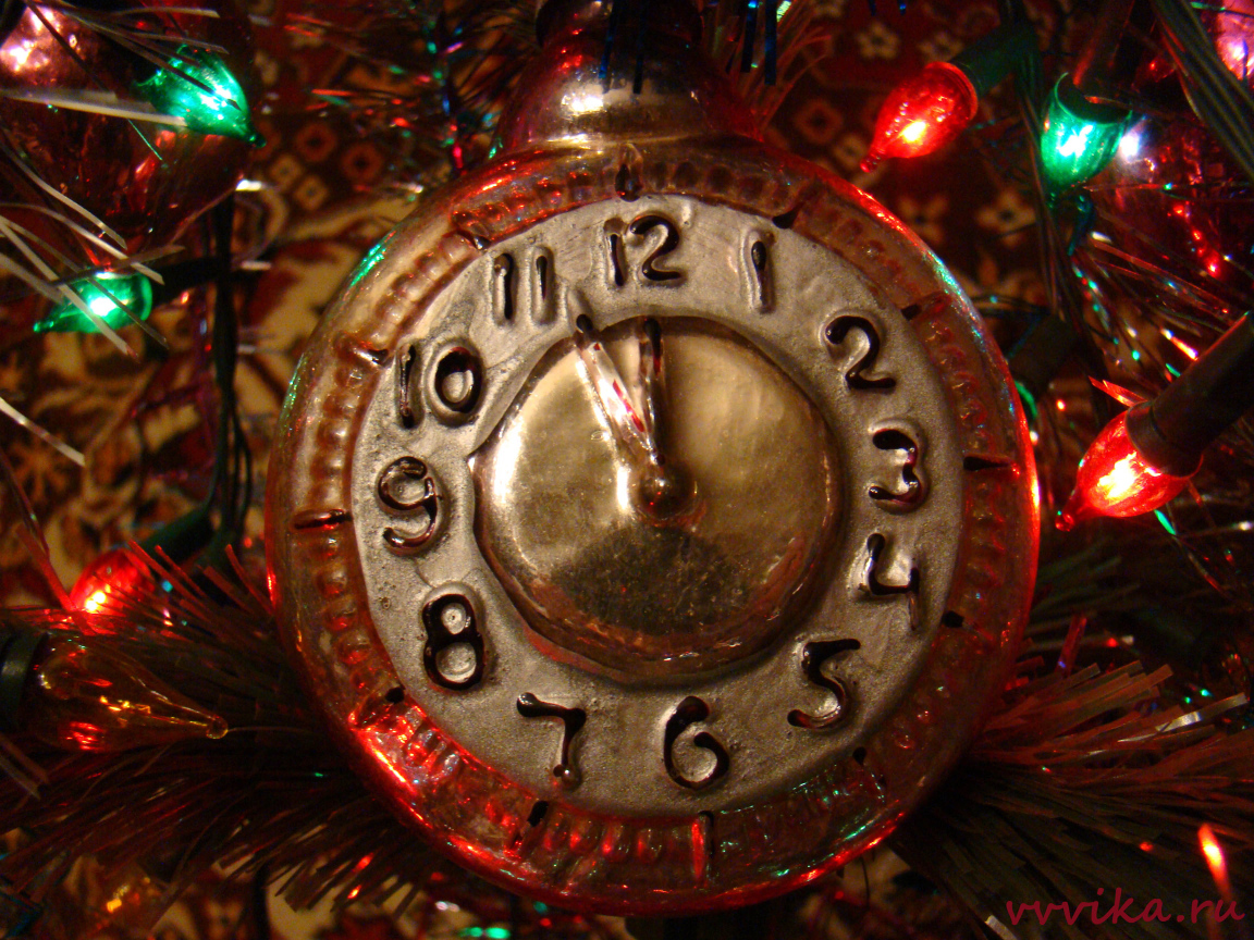 Елочная игрушка часы