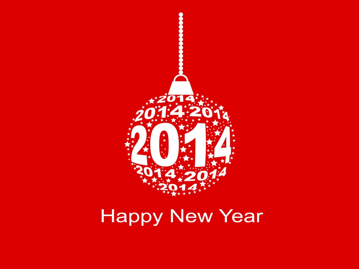 Счастливого Нового Года, красно-белый рисунок