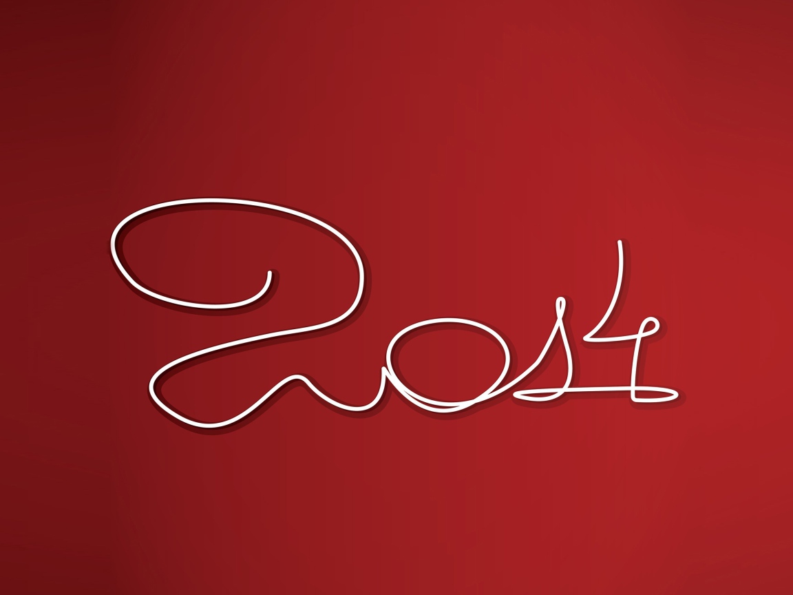 Новый год 2014 на красном фоне