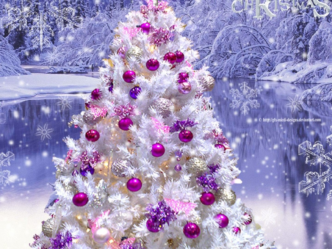 Розовая Новогодняя елка