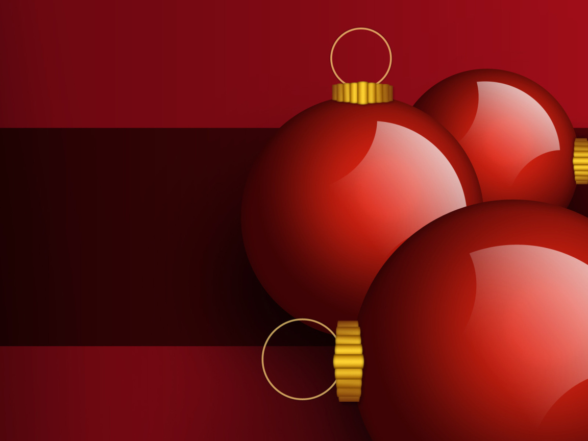 Красные нарисованные ёлочные игрушки