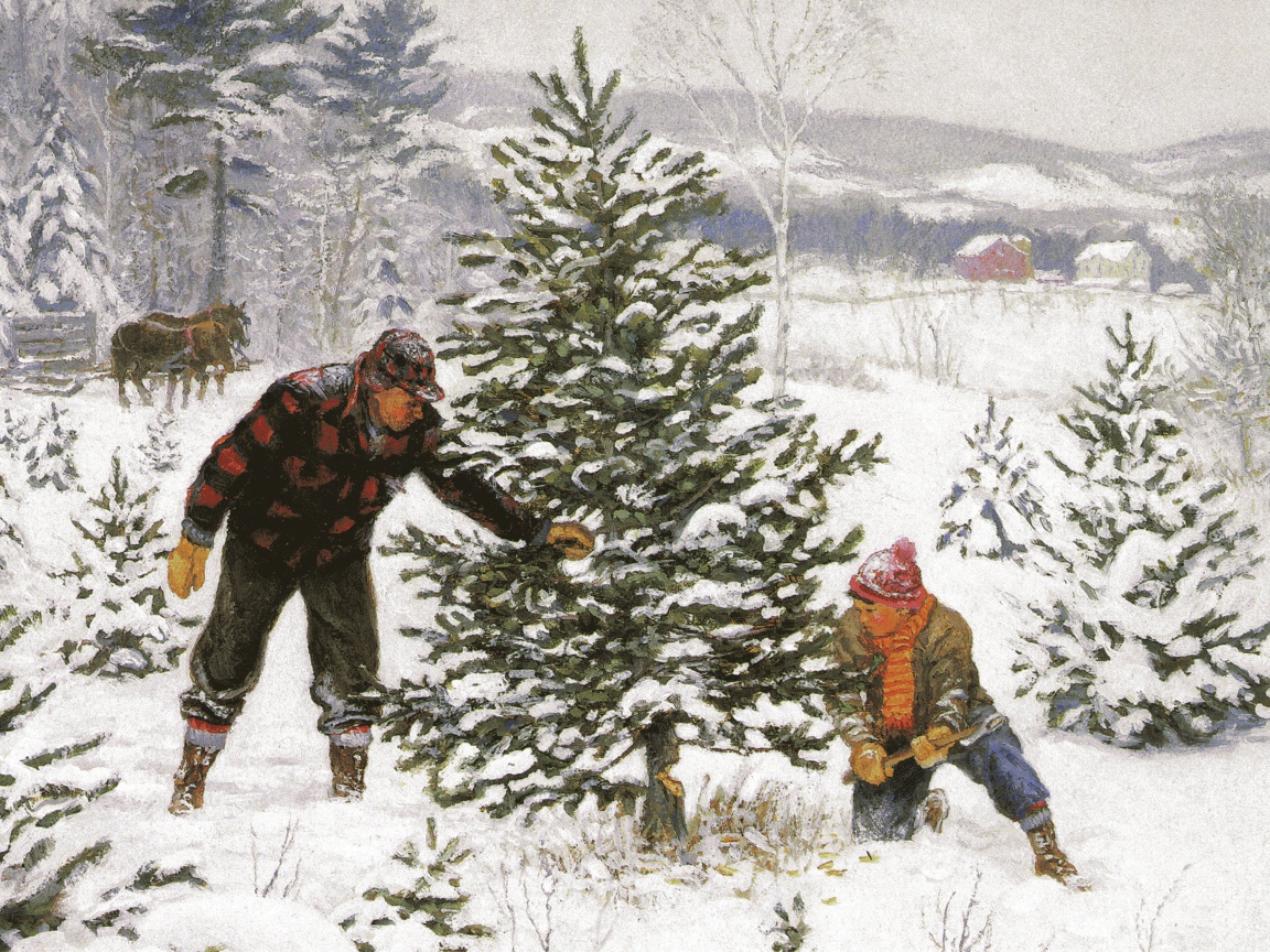 Отеца с сыном новогодняя елка