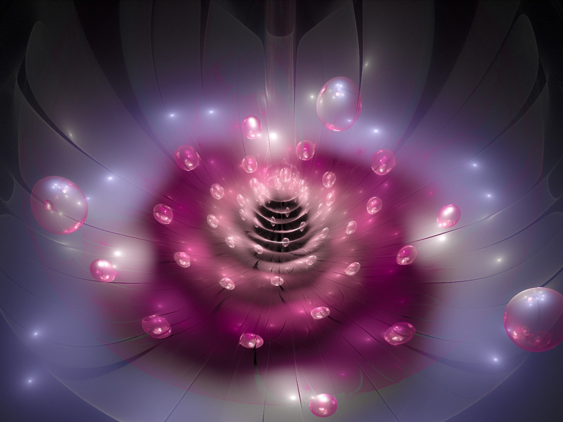 Абстрактный цветок с каплями