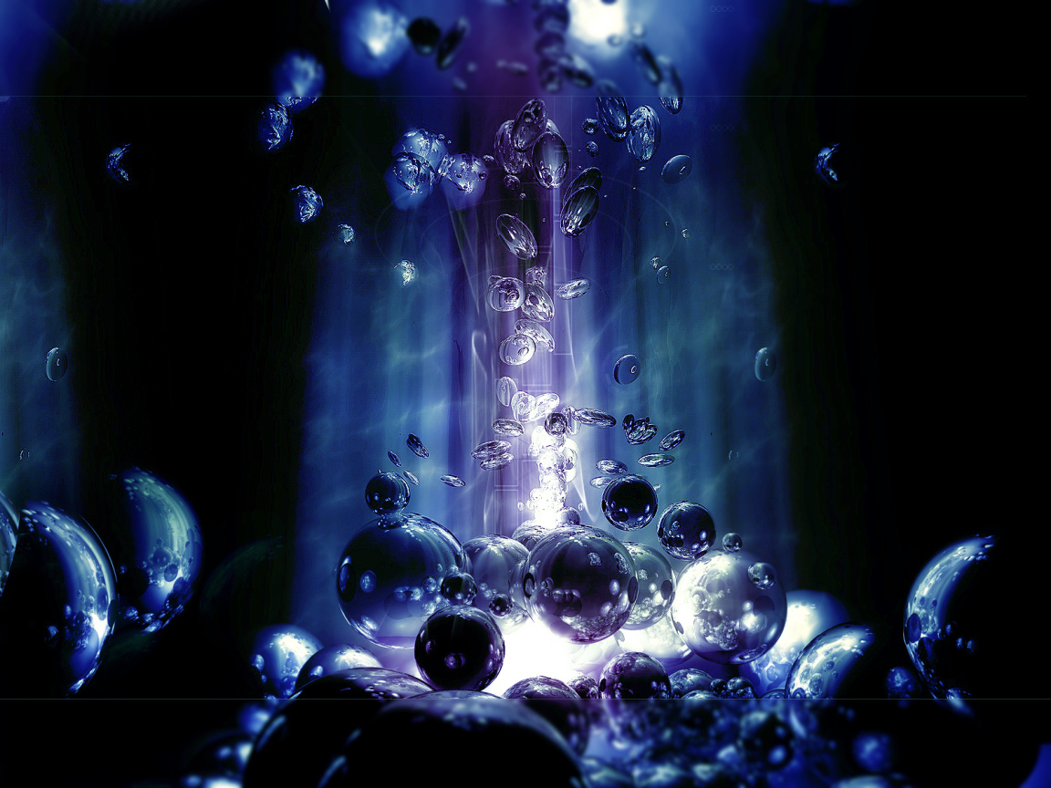 Шары в синем свете