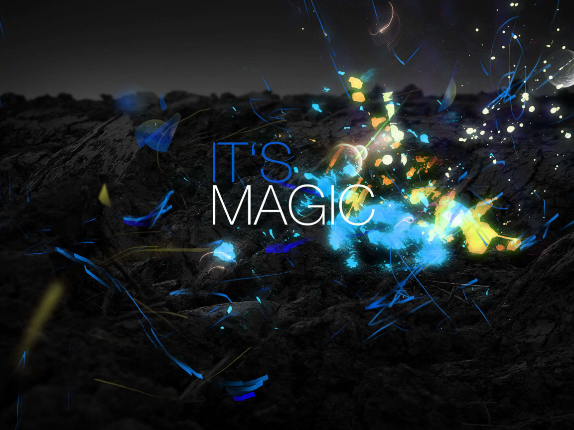 Цветной рисунок на черных горах