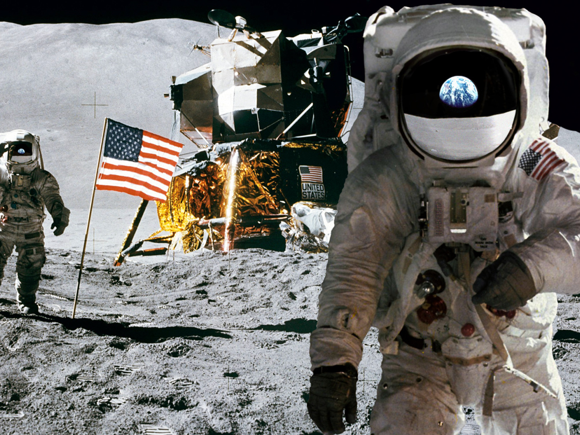Американские космонавты на луне