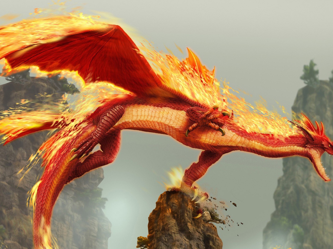 Огненный дракон летит
