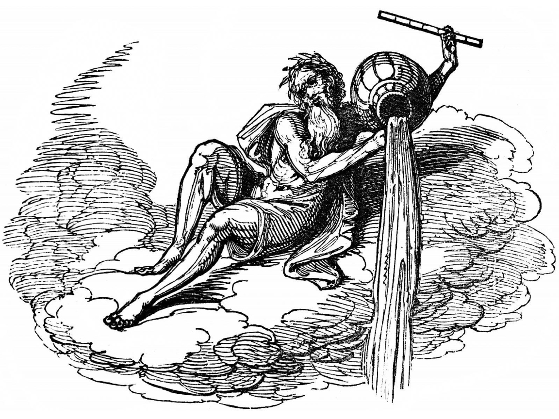 Водолей на белом фоне