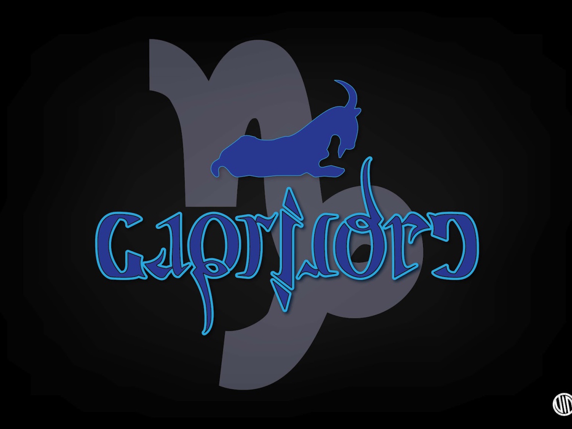 Козерог на чёрном фоне