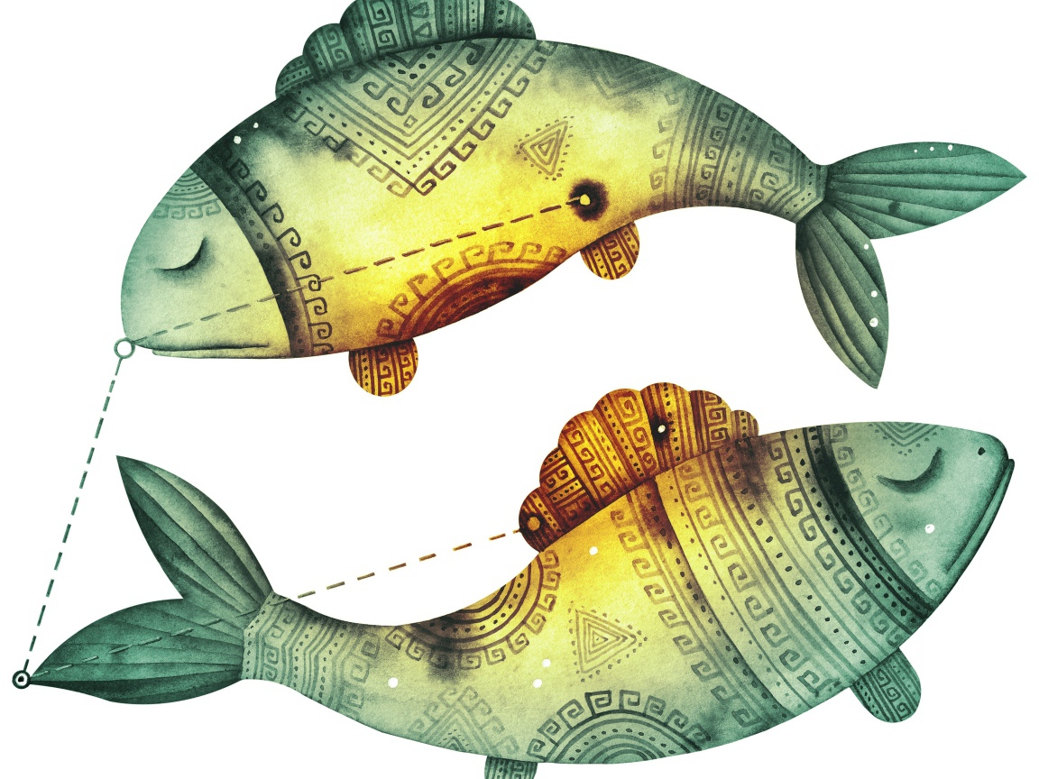 Рисунок знака зодиака рыбы