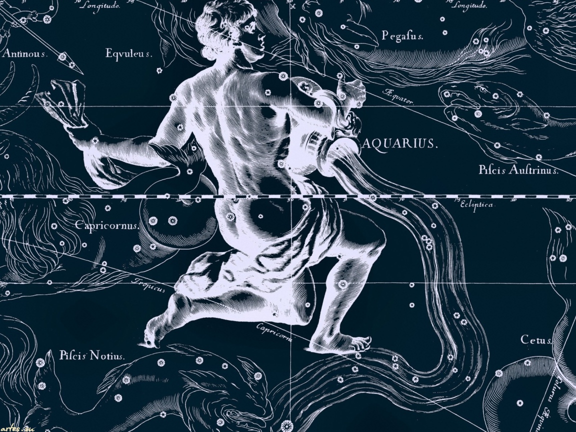 Карта звездного неба, водолей