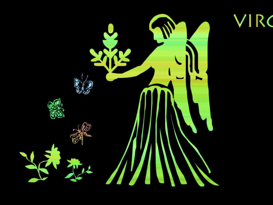 Дева на чёрном фоне