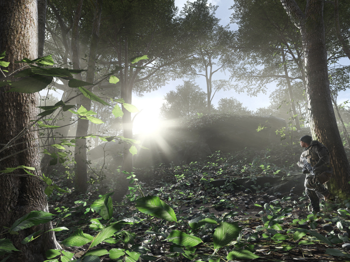Battlefield 4 солдат в лесу