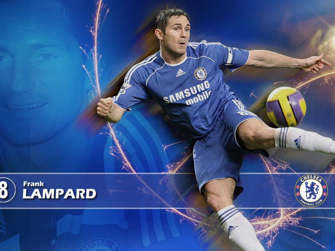  Челси Фрэнк Лэмпард бьет мяч