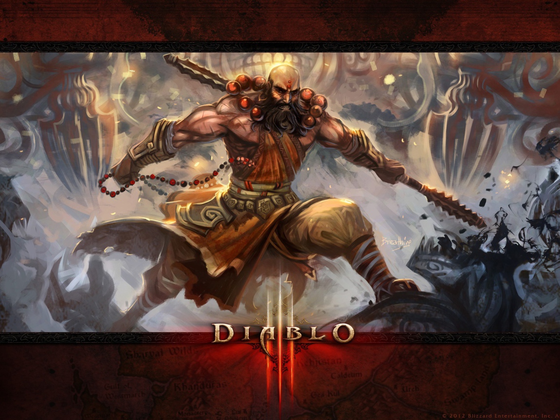 Diablo III: монах широкоформатный HD