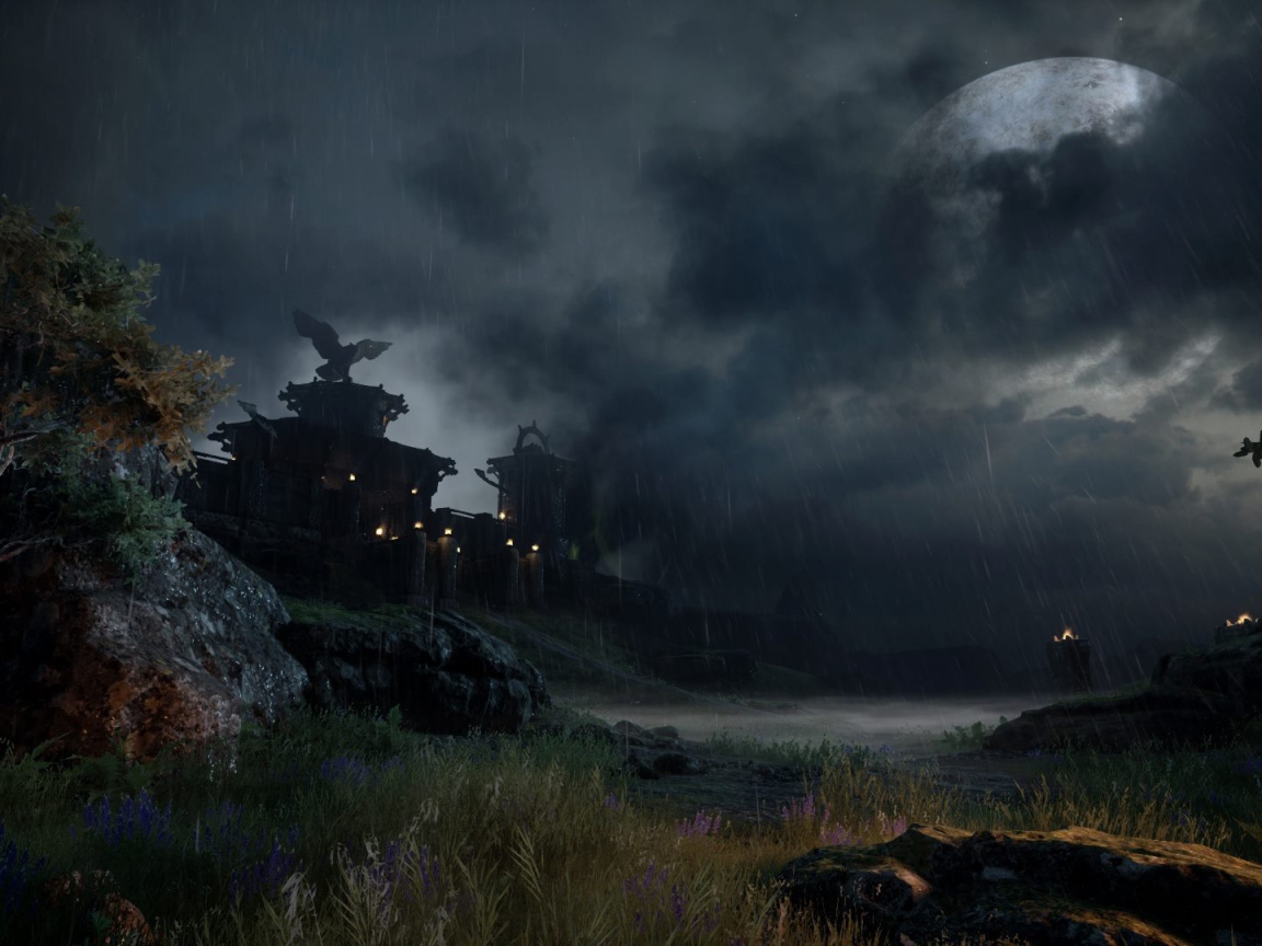 Dragon Age Inquisition: castle at night