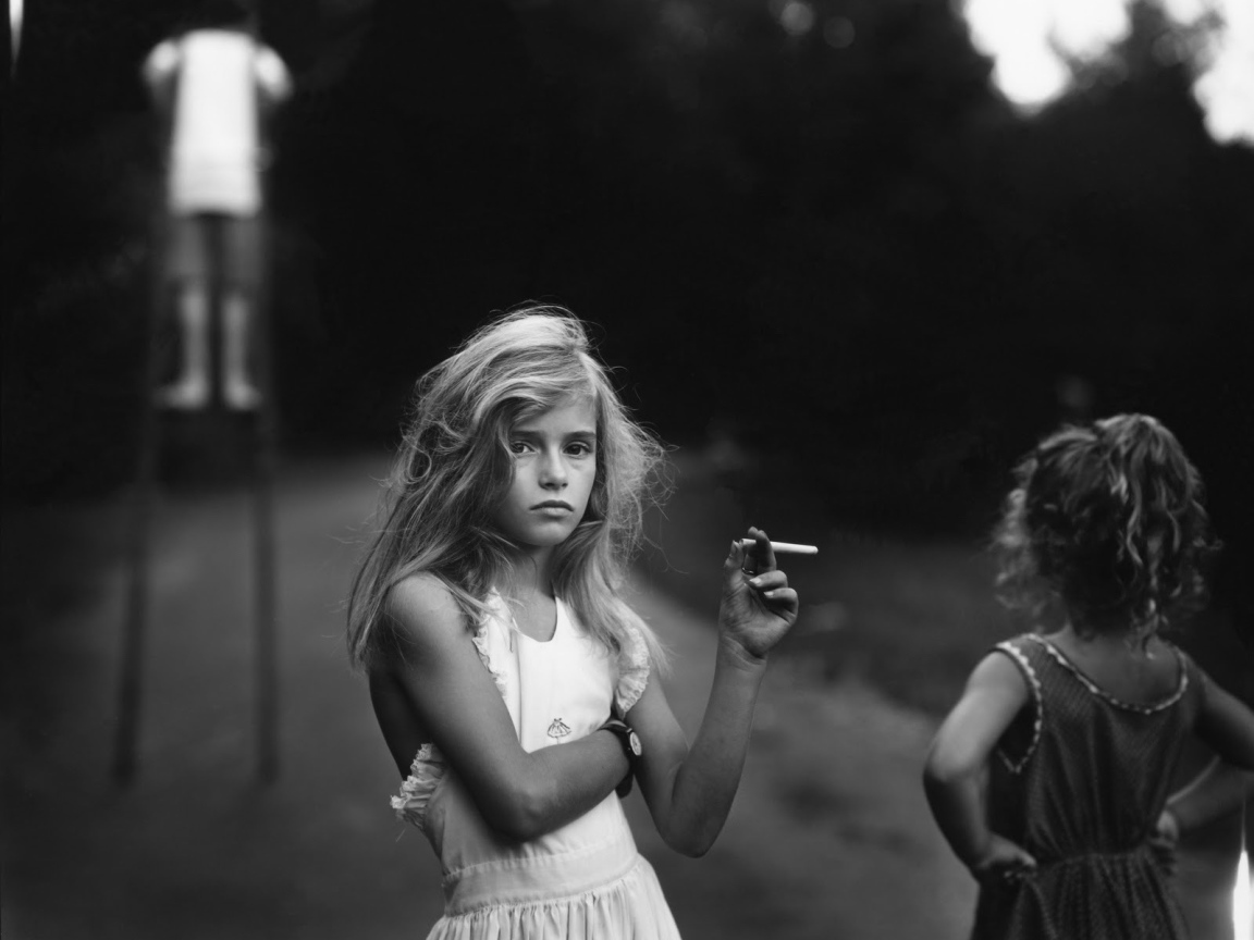 Photo of the girl with a cigarette