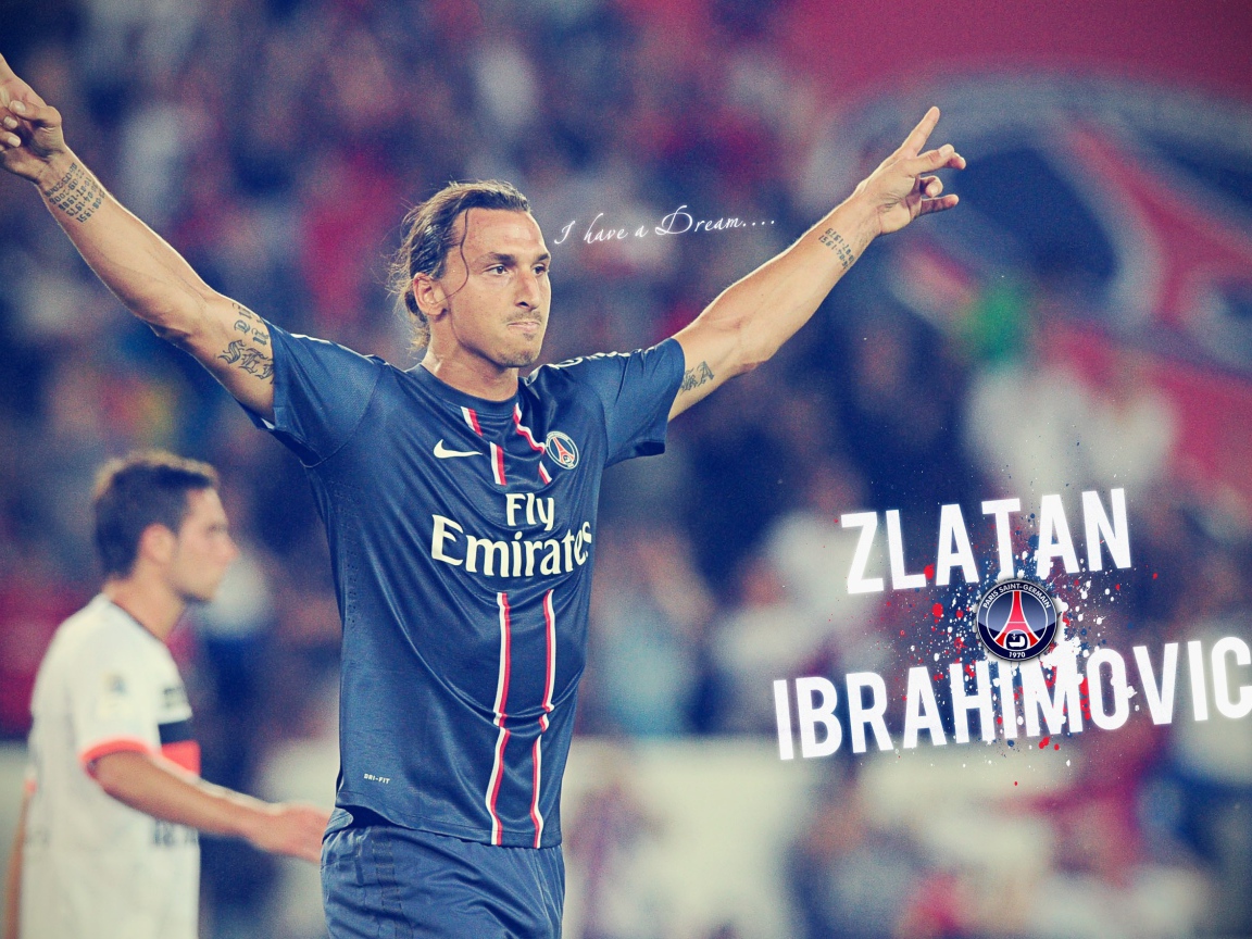 Игрок из ПСЖ Златан Ибрагимович после победы