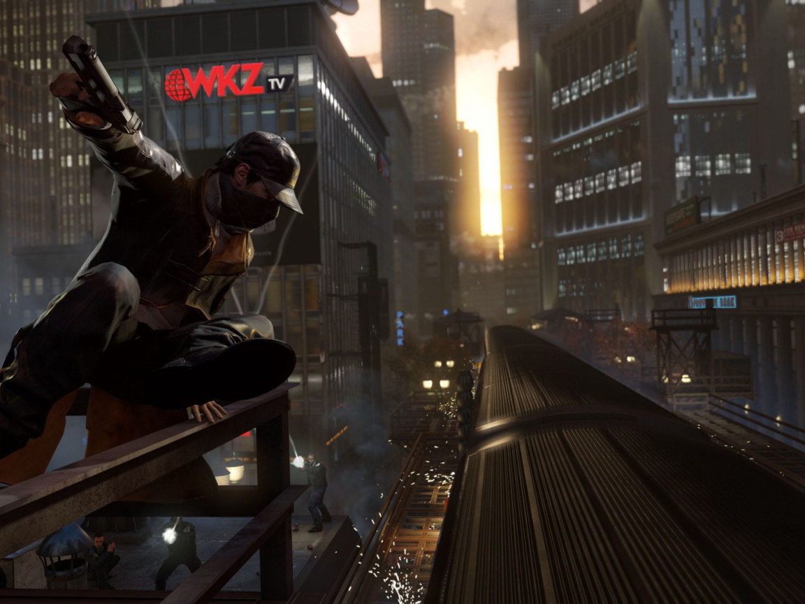 Watch Dogs: прыгает на поезд