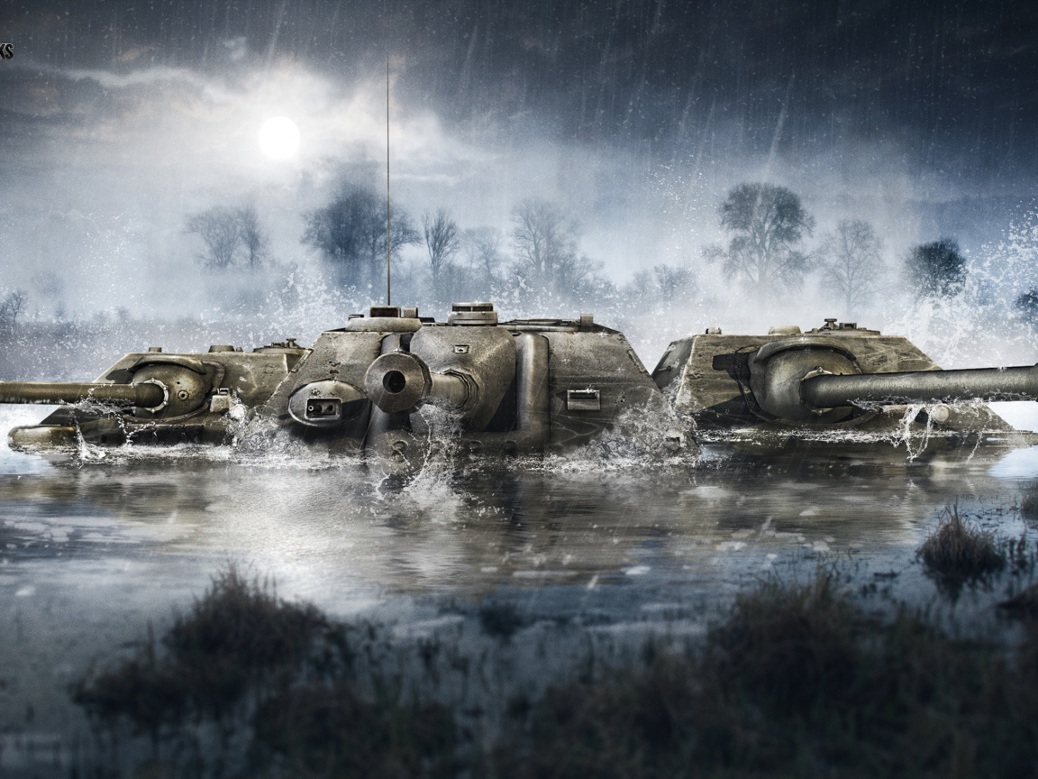 World of Tanks: tanks in water