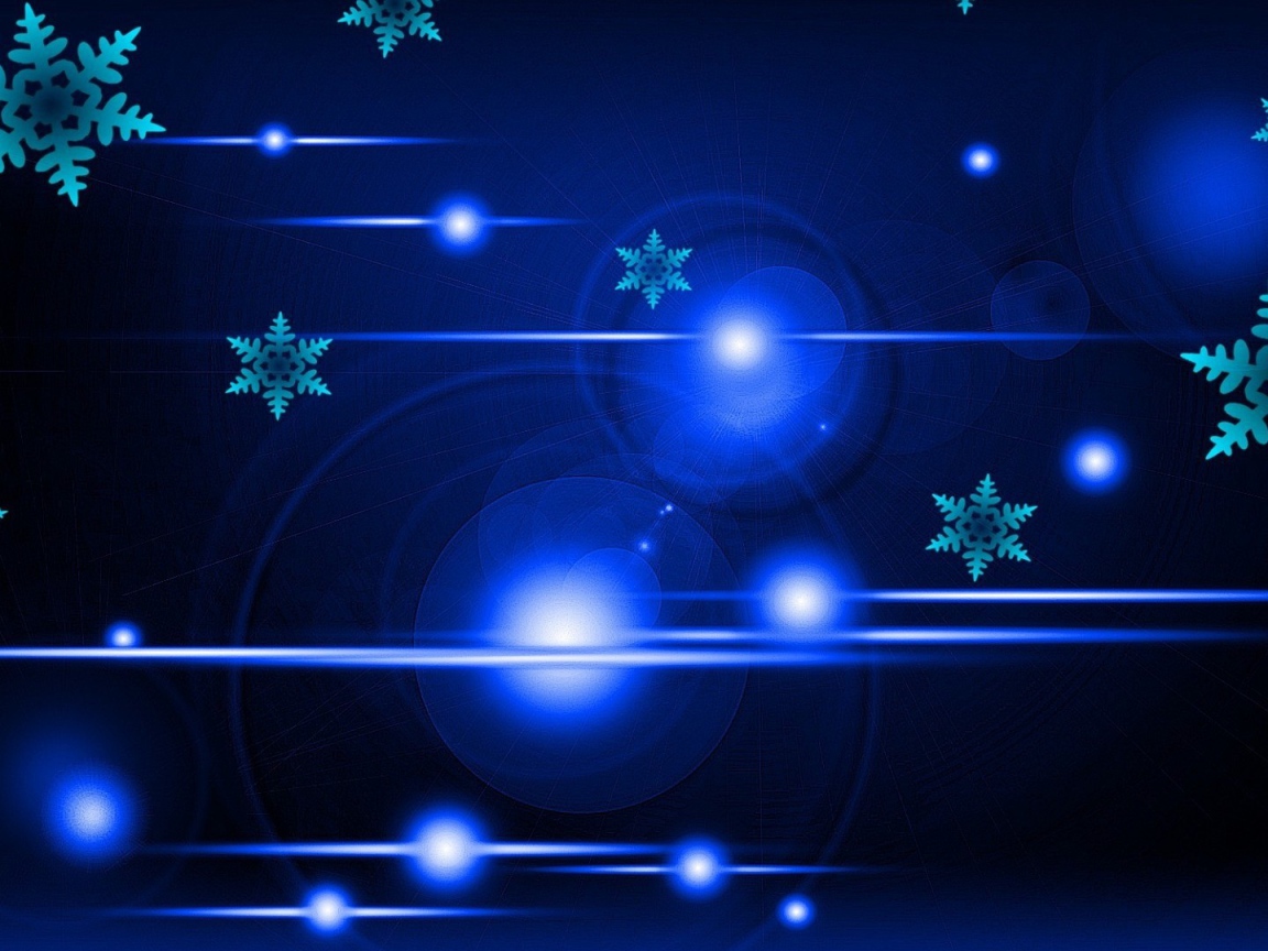 Снежинки в голубом сиянии