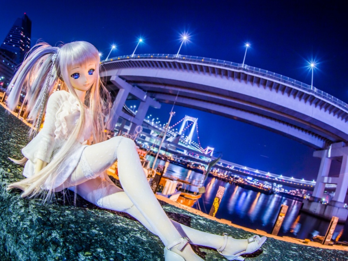 Кукла Аниме на мостовой