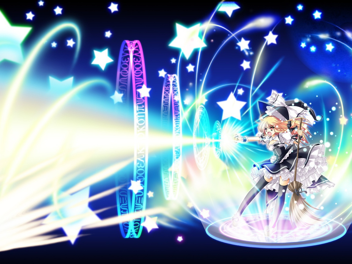 Аниме девушка с метлой