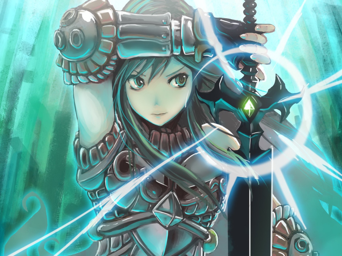 Аниме девушка в доспехах