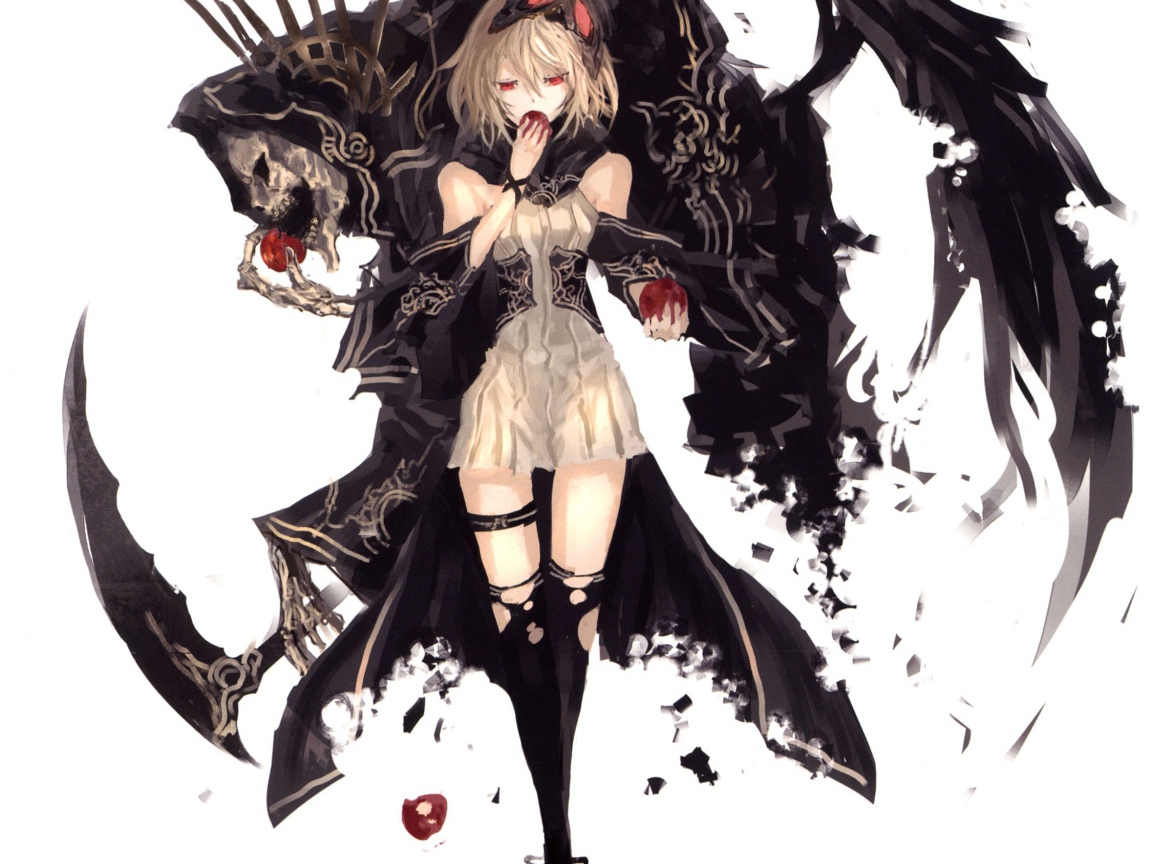 Девочка ест яблоки