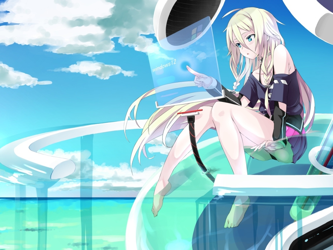 Девочка сидит у воды