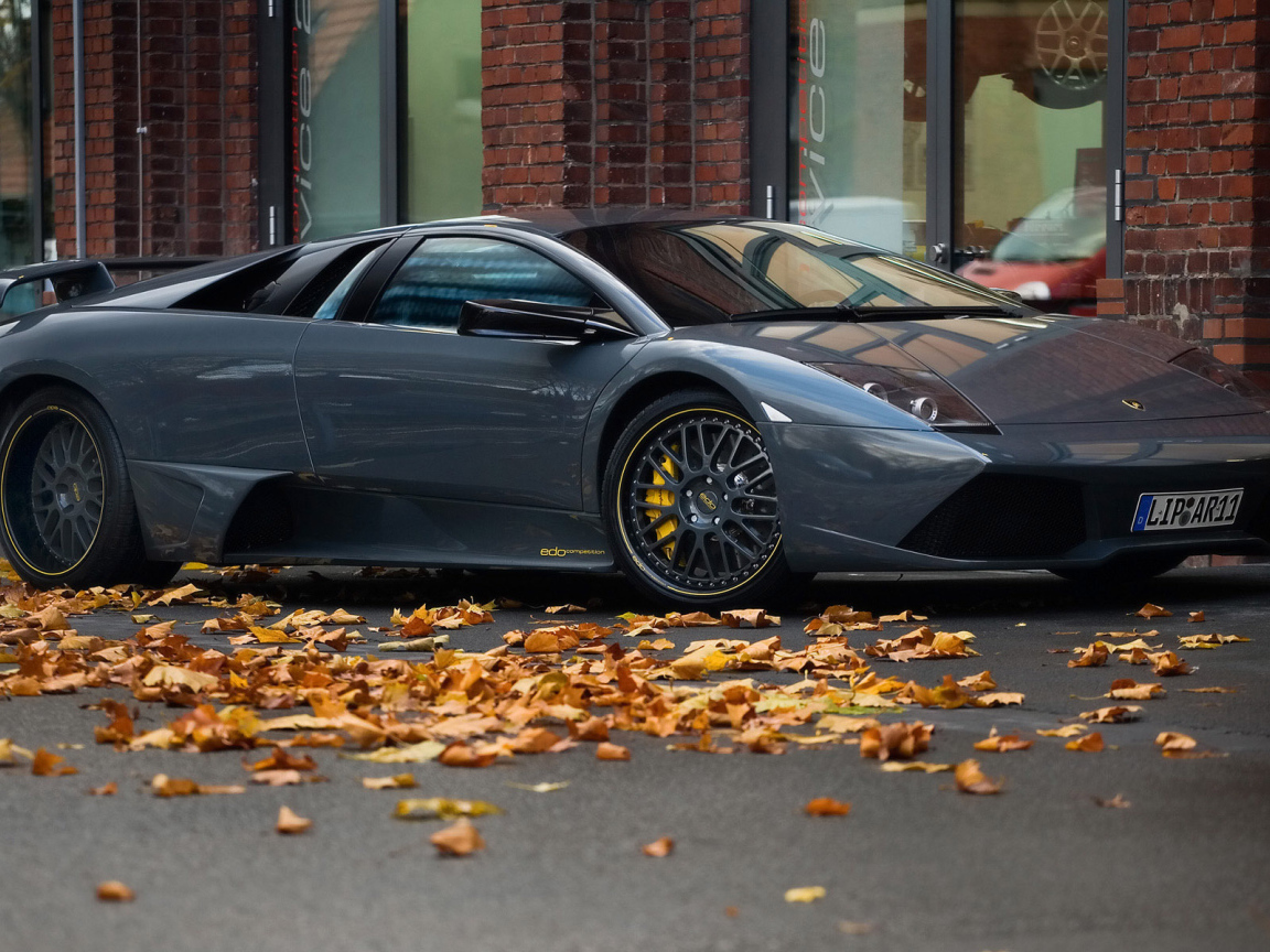 Ламборджини на осенней улице