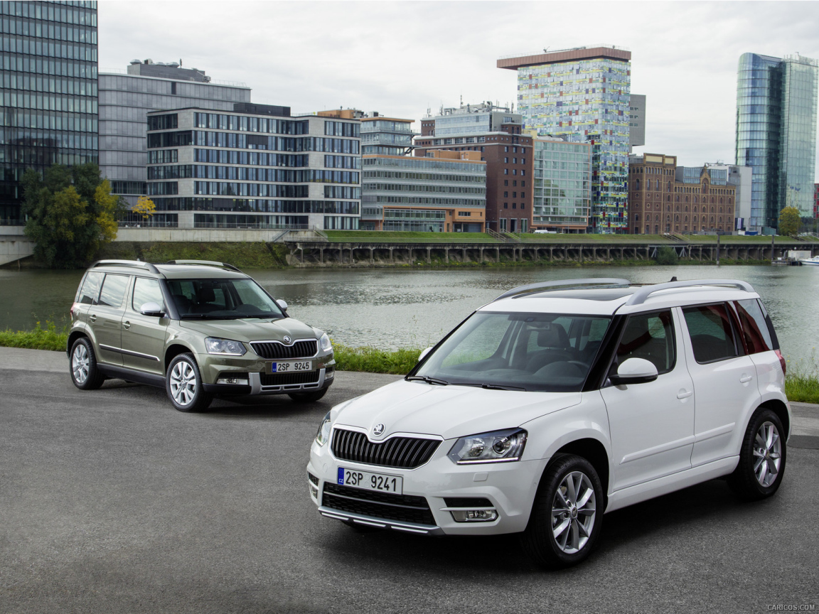 Автомобиль Skoda Yeti 2014 на дороге