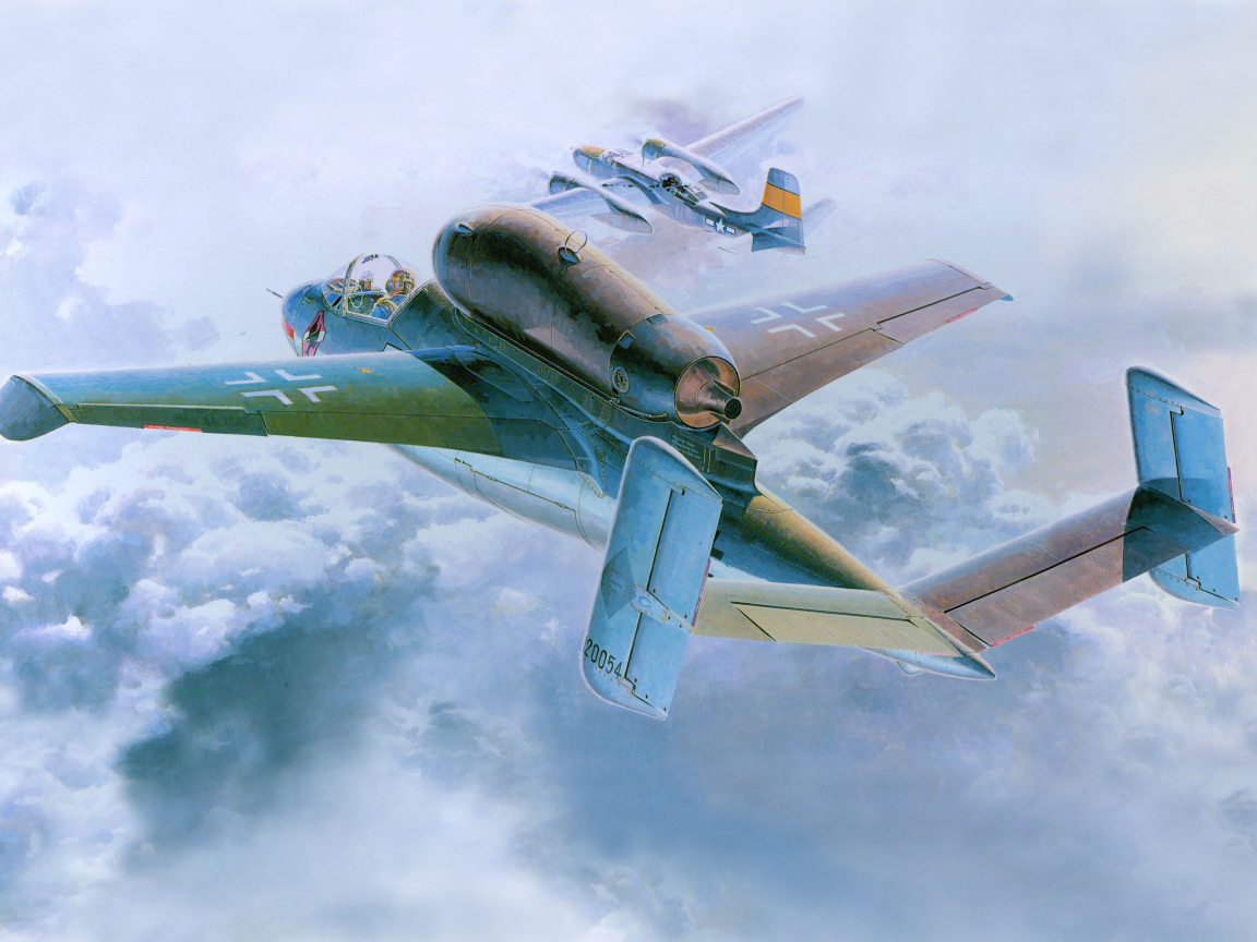 Немецкий самолет HE-162a-2