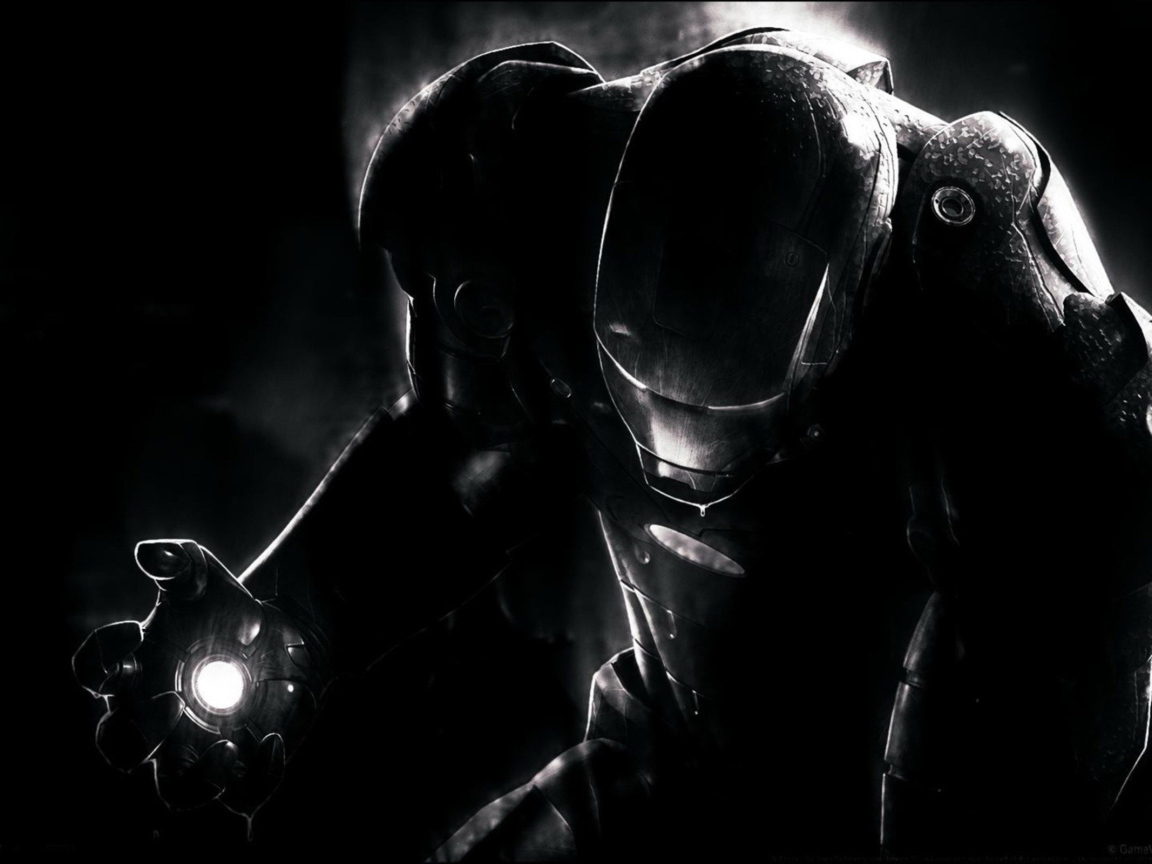 Черные обои с железным человеком