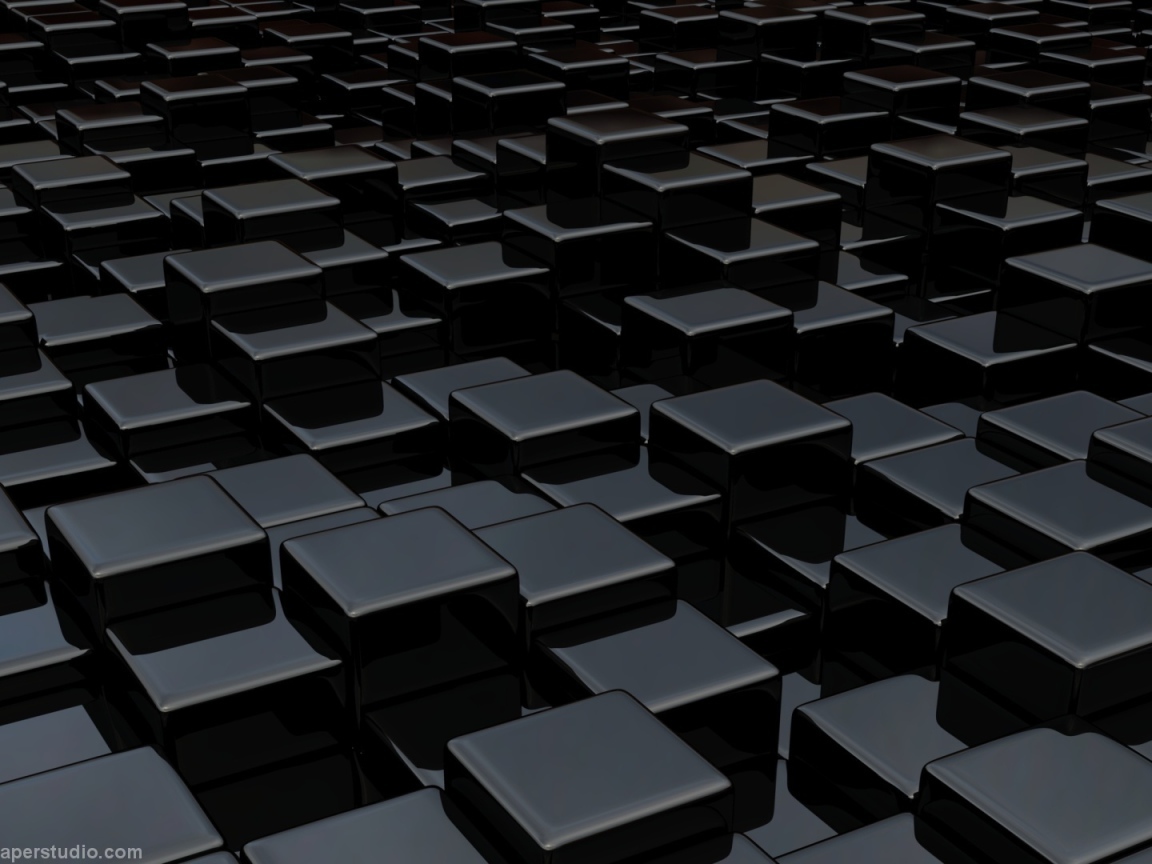 Черные обои с кубами