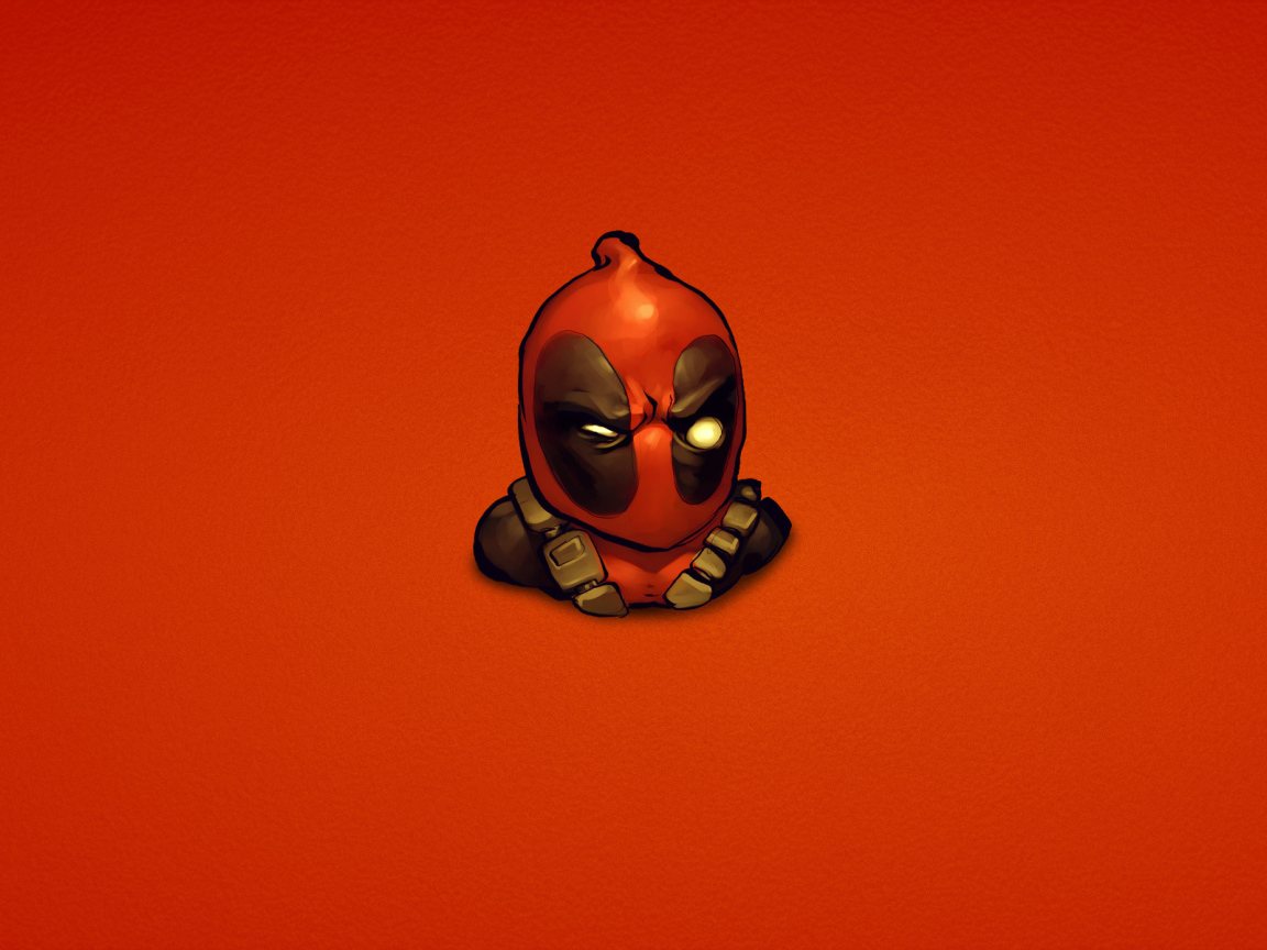 Дэдпул на красном фоне