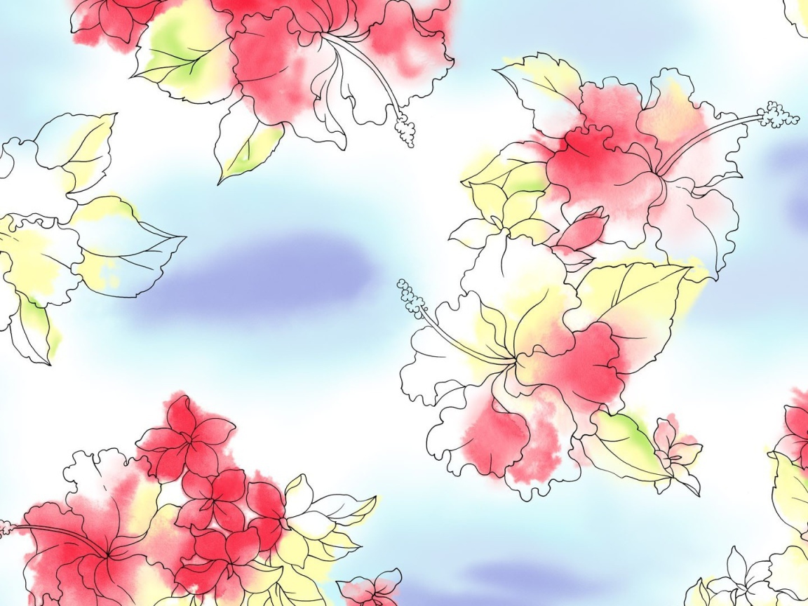 Рисованные цветы