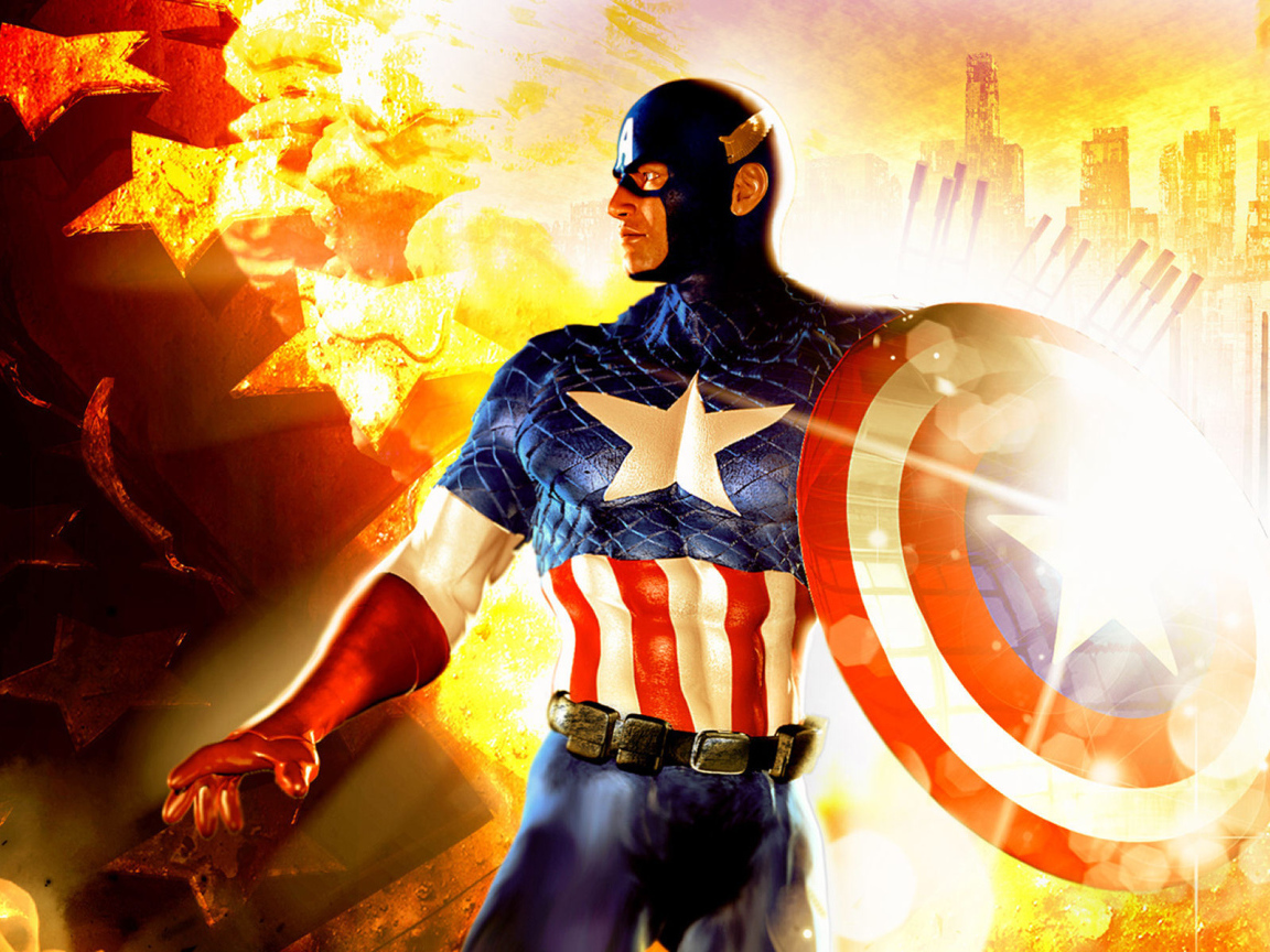 Супер герой Капитан Америка