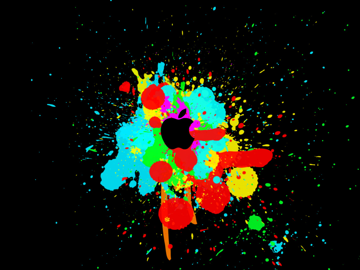 Цветные брызги на черном фоне