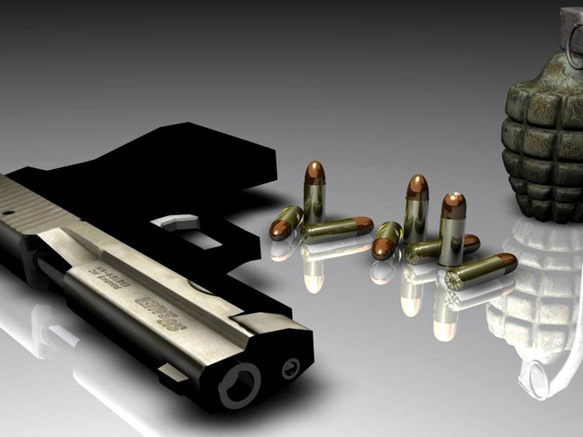 Пистолет и граната