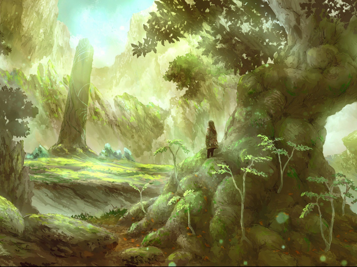 Девочка на большом дереве