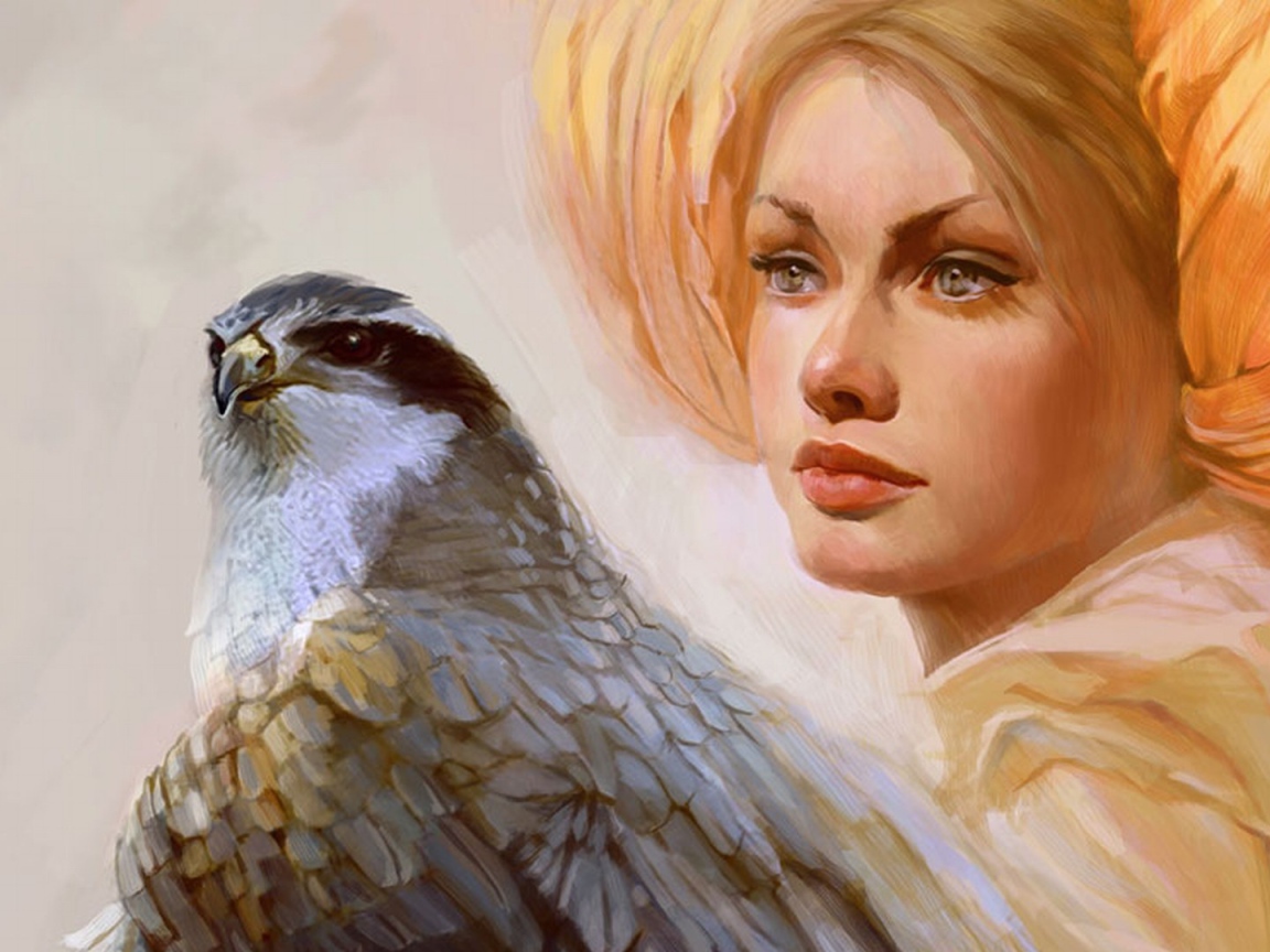 Девушка с ястребом