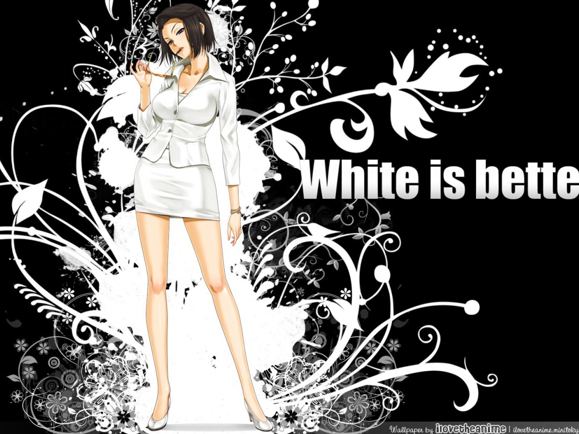 Девушка в белом на черном фоне