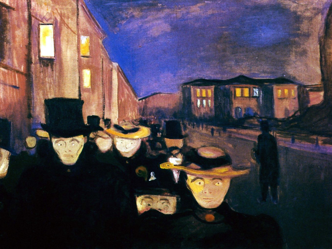 Картина Эдварда Мунка - темная улица