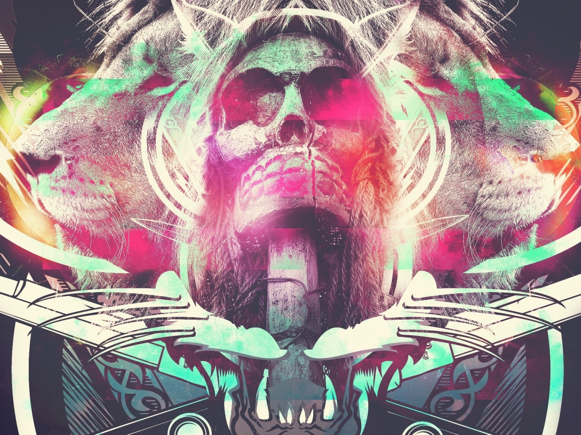 Львы и череп