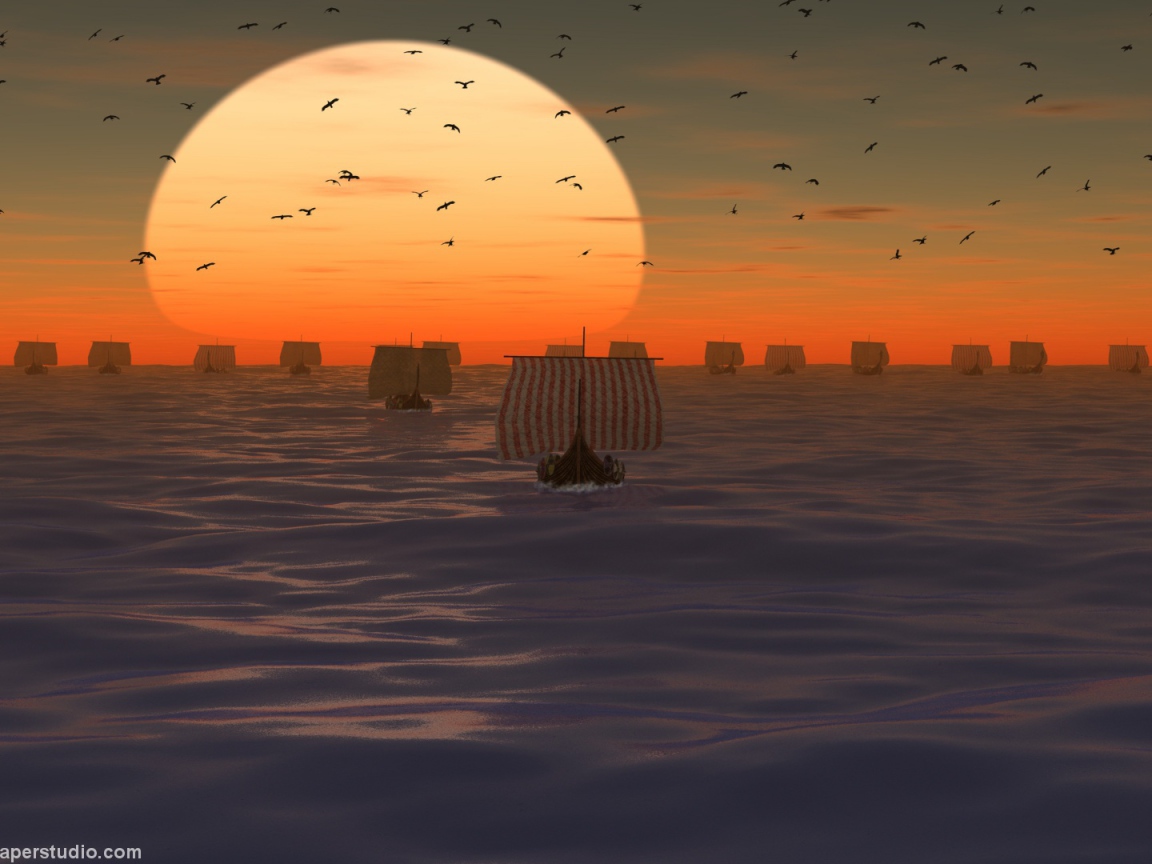 Армада кораблей викингов