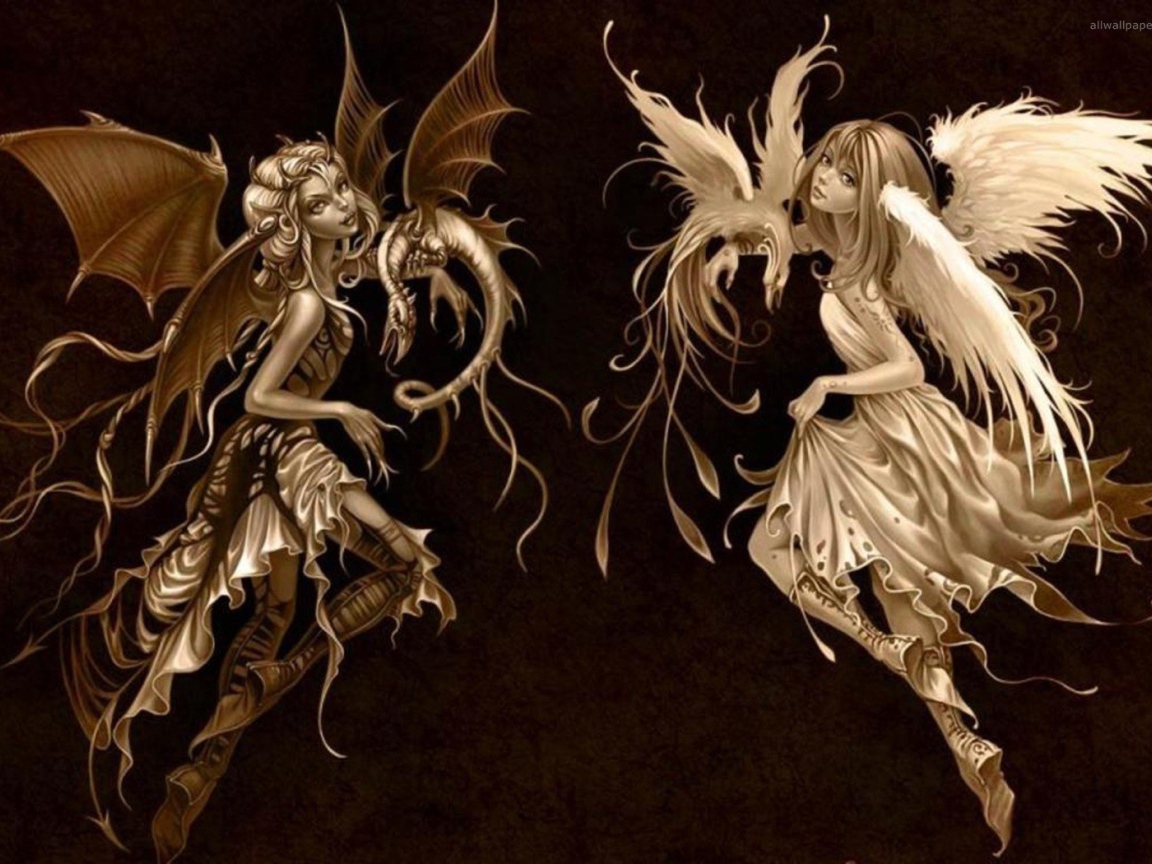 Черный и белый ангелы