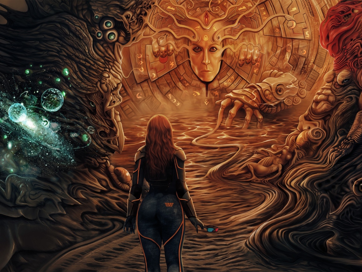 Фантастический рисунок на космическую тему